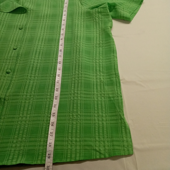 Liz Baker Woman botton down short sleeve green top 20W - Picture 6 of 7